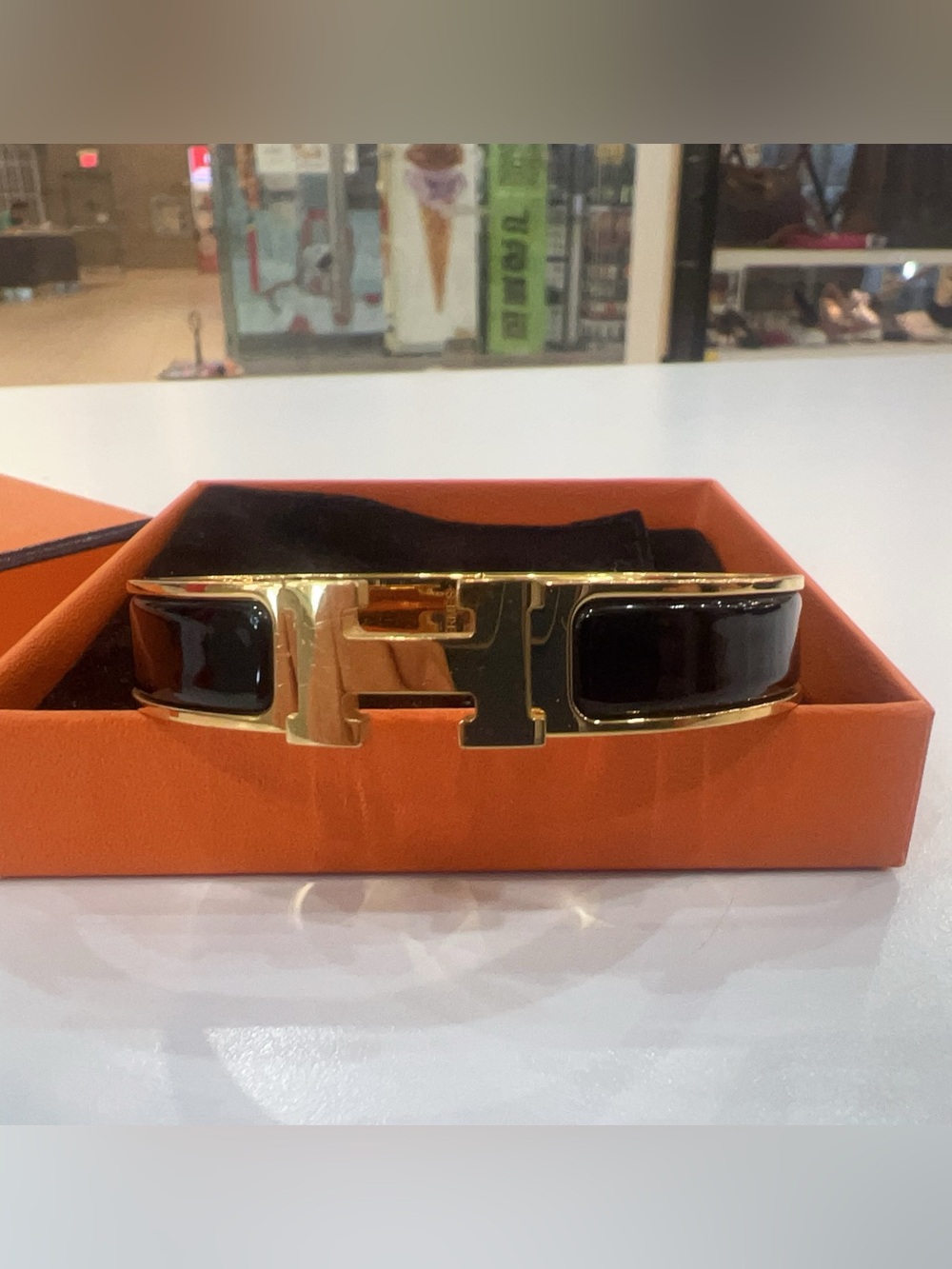 NWT Hermes Bracelet Black Gold MM